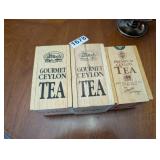 3 VINTAGE WOODEN TEA BOXES