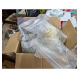 BOX FULL OF DECORATIVE GLASS GEMS FLAT MARBLES