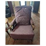 ANTIQUE GOOSENECK ARM SIDE CHAIR
