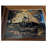VINTAGE TRAIN ENGINE FRAMED PICTURE