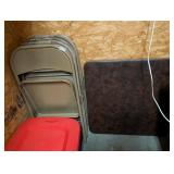 CARD TABLE WITH 5 FOLDING CHAIRS