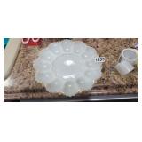 MILK GLASS DEVILED EGG PLATE