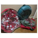 2 WREATHS AND WREATH HOLDER