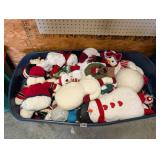 LARGE TOTE OF PLUSH SNOWMEN