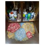 UNDER SINK CABINET WITH CHEMICALS & MAT