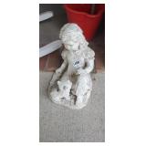 GIRL WITH CAT STATUE