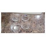 (4) GLASBAKE CONDIMENT BOWLS