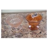 CARNIVAL AND DEPRESSION GLASS ICE CREAM DISHES