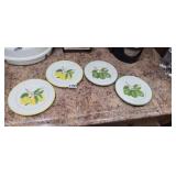 (4) HOME ACCENTS LEMON AND LIME SAUCERS