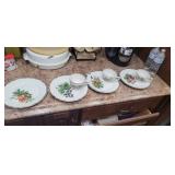 (4) HOMER LAUGHLIN CUPS AND SAUCERS *ONE CUP MISSN