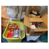 TOTE AND BOX OF CHRISTMAS GOODIES