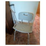 SHOWER CHAIR AND CANE