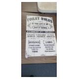 CANVAS BATHROOM RULES SIGN