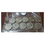 (10) KENNEDY HALF DOLLARS