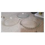 3 PYREX GLASS PIE PANS