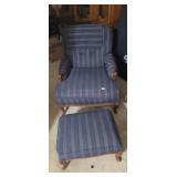GRANDFATHER CHAIR AND OTTOMAN