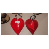 (2) DECORATIVE HEART WALL POCKETS