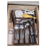 DRAWER OF UTENCILS AND SILVERWARE