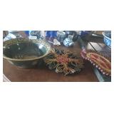 ANDREA BY SADEK DECORATIVE BOWL & (2) TRIVETS