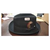 MENS BLACK FEDORA HAT, NEW, SIZE 2X