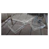 (3) PRESSED GLASS PCS.