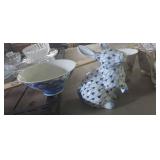BLUE & WHITE BUNNY AND BOWL