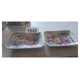 (2) HAND PAINTED CERAMIC TRINKET DISHES