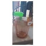 VINTAGE PINK DEPRESSION GLASS ICE BUCKET