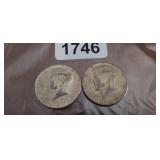 (2) 40% SILVER KENNEDY HALF DOLLARS