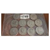 (10) KENNEDY HALF DOLLARS