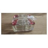RUBY FLASHED GLASS TRINKET BOX
