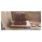 (4) WOOD, CIGAR BOXES
