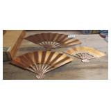 (3) MID CENTURY FOLDING FAN WALL PLAQUES