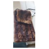 1975 BROWN FUR FLAP POUCH W/STRAP W/ BACKSTAGE PAS