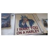 I WANT YOU ON A HARLEY METAL SIGN