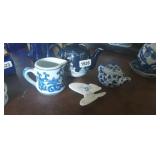 (2) TEAPOTS, BUTTERFLY, CREAMER LOT
