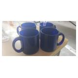 (4) COBALT BLUE MUGS