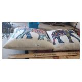 PAIR OF ORNATE ELEPHANT DECORATIVE THROW PILLOWS