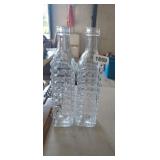 (2) DIAMOND CUT GLASS BOTTLES