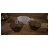 3 GLASS BOWLS
