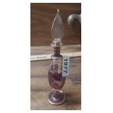 VINTAGE HAND BLOWN GLASS PERFUME BOTTLE W/ STOPPER