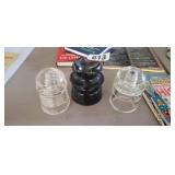 VINTAGE INSULATORS *2 ARE PYREX