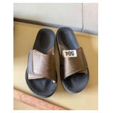 BROWN SLIDES *LOOK LIKE SIZE 9 GENTLY USED