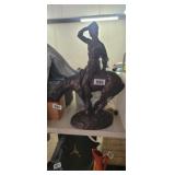 INDIAN ON HORSE DECOR *SOLID *HEAVY
