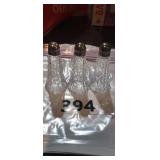 (3) SALT & PEPPER SHAKERS W/ STERLING SILVER TOPS