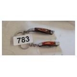 (2) MHS CUTLERY HANDMADE KEYCHAIN KNIVES