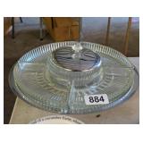 SERVING PLATE WITH DIP CENTER