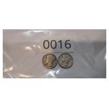 1944 & 1944-D SILVER MERCURY HEAD DIMES