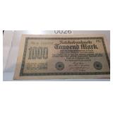 1922 GERMANY 1000 MARK REICHSBANKNOTE