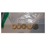 (5) SILVER ROOSEVELT DIMES